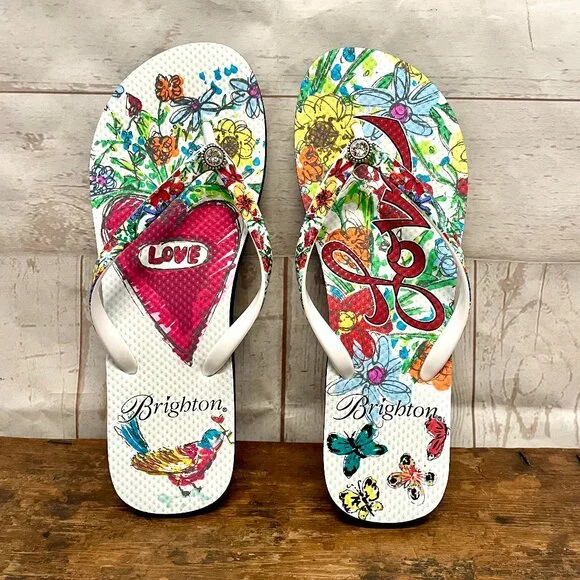 Brighton Flower Brighton Flip Flops Birdie Platform Flip Flops